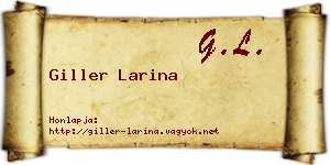 Giller Larina névjegykártya